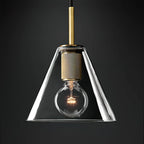 Pendant Lamp | Brass & Glass | Hardwired & Dimmer Compatible