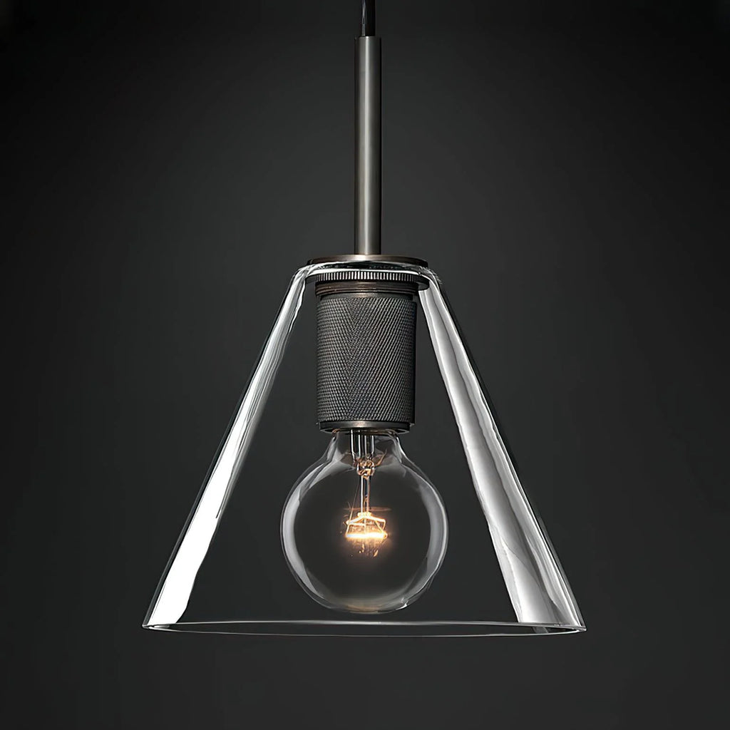 Pendant Lamp | Brass & Glass | Hardwired & Dimmer Compatible