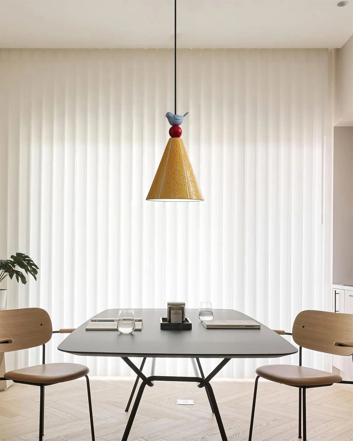 Pendant Lamp | Ceramic Shade & Dimmer-Compatible | Dia 17 cm x H 30 cm