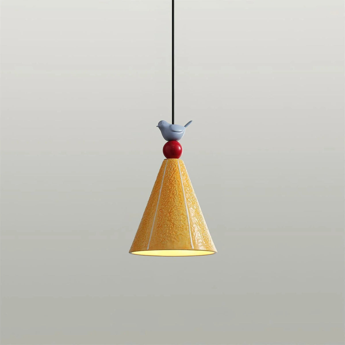 Pendant Lamp | Ceramic Shade & Dimmer-Compatible | Dia 17 cm x H 30 cm