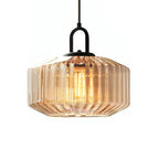 Pendant Lamp | Colored Glass & Metal Frame | Height Adjustable
