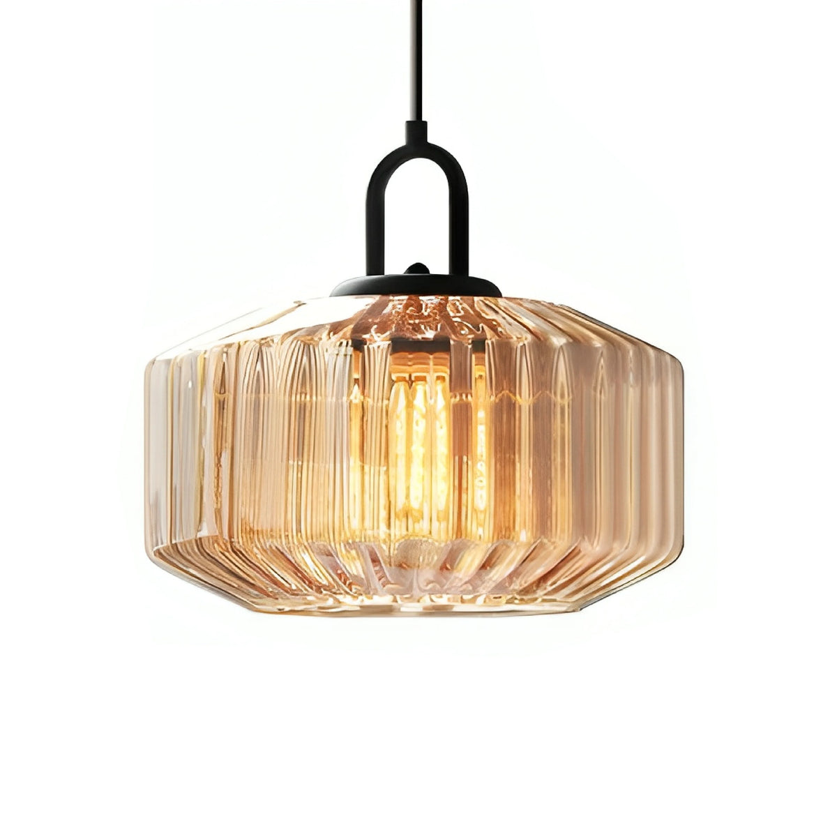 Pendant Lamp | Colored Glass & Metal Frame | Height Adjustable