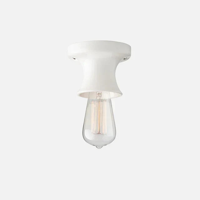 Pendant Lamp | Compact Glazed Ceramic & Open-Bulb | Six Colors
