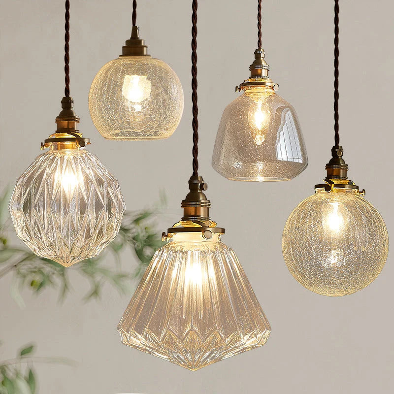 Pendant Lamp | Crystal Glass Globe & E27 Socket