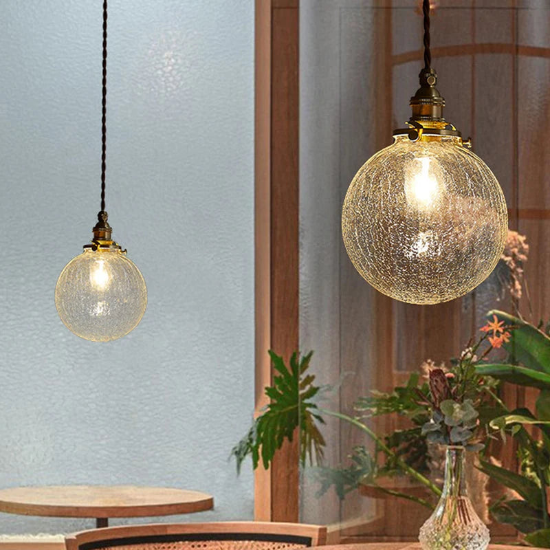 Pendant Lamp | Crystal Glass Globe & E27 Socket