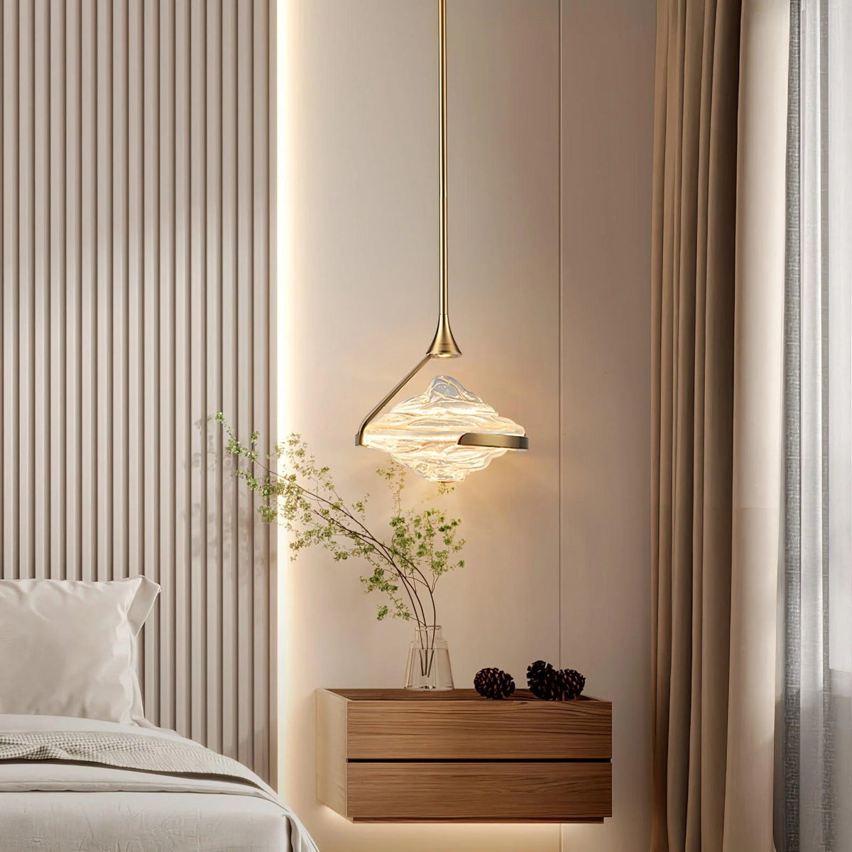 Pendant Lamp | Crystal Glass & Integrated LED | Ø25 cm Adjustable Height