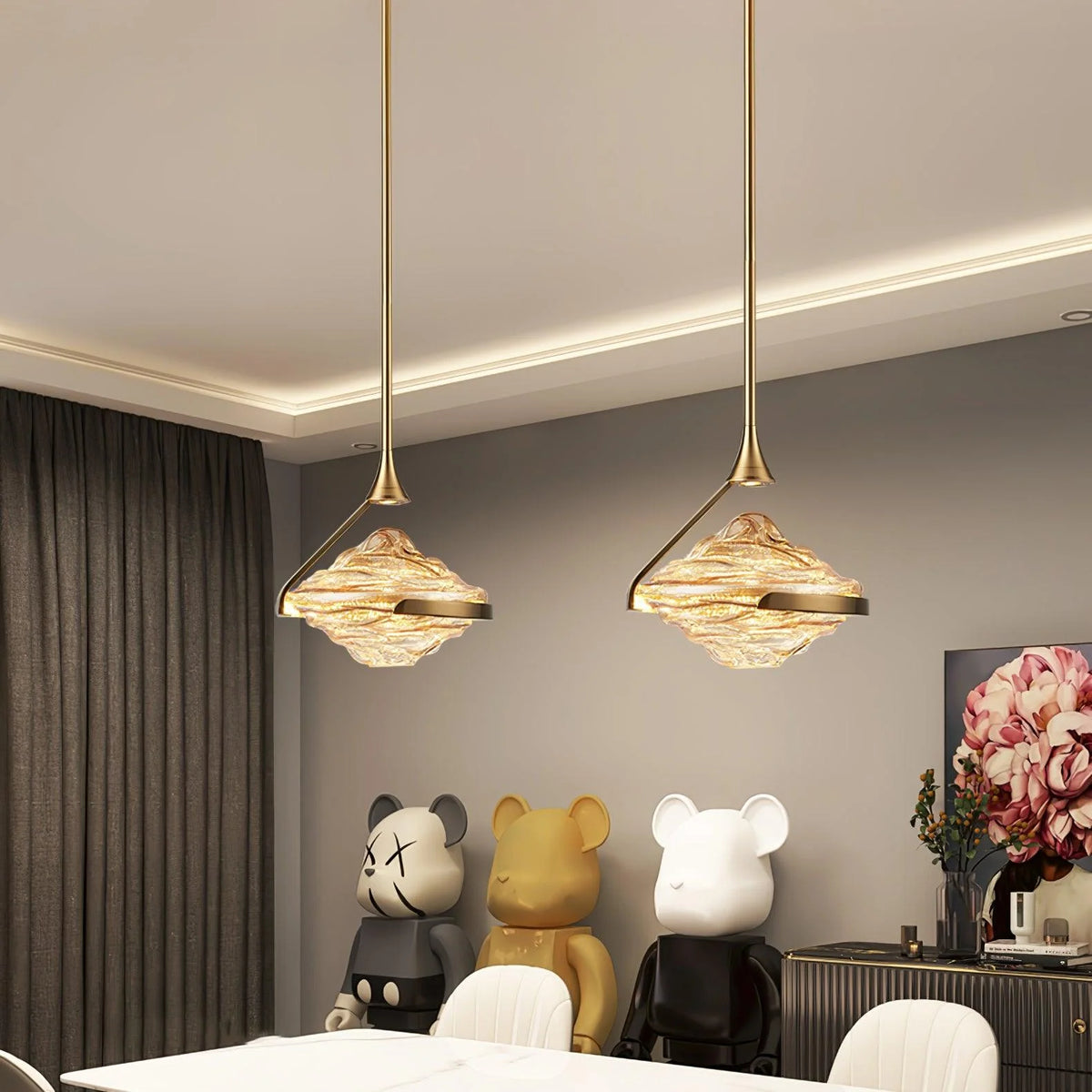 Pendant Lamp | Crystal Glass & Integrated LED | Ø25 cm Adjustable Height