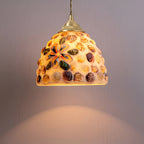 Pendant Lamp | Handmade Shell Shade & Brass Body | Adjustable Height