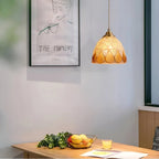 Pendant Lamp | Handmade Shell Shade & Brass Body | Adjustable Height