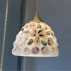 Pendant Lamp | Handmade Shell Shade & Brass Body | Adjustable Height