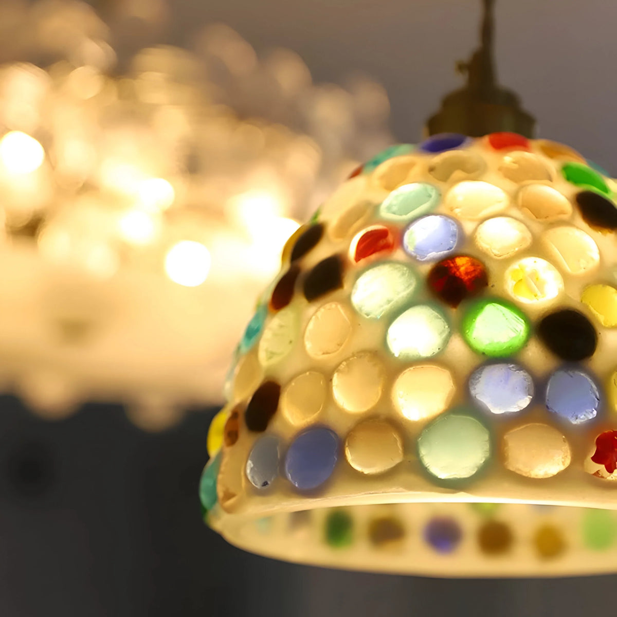 Pendant Lamp | Handmade Shell Shade & Brass Body | Adjustable Height