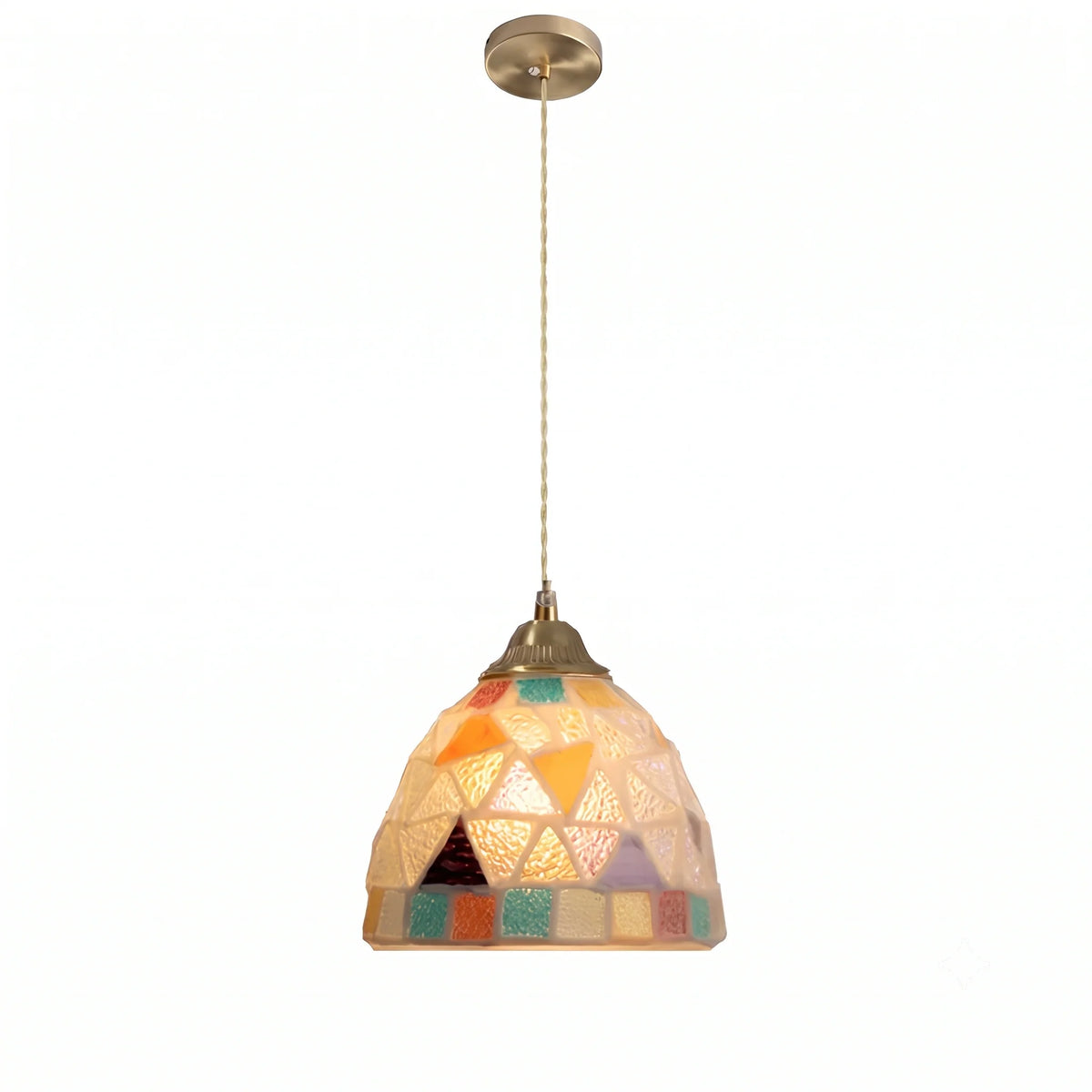 Pendant Lamp | Handmade Shell Shade & Brass Body | Adjustable Height