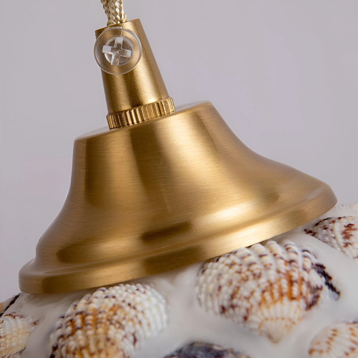 Pendant Lamp | Handmade Shell Shade & Brass Body | Adjustable Height