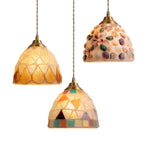 Pendant Lamp | Handmade Shell Shade & Brass Body | Adjustable Height