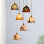 Pendant Lamp | Handmade Shell Shade & Brass Body | Adjustable Height