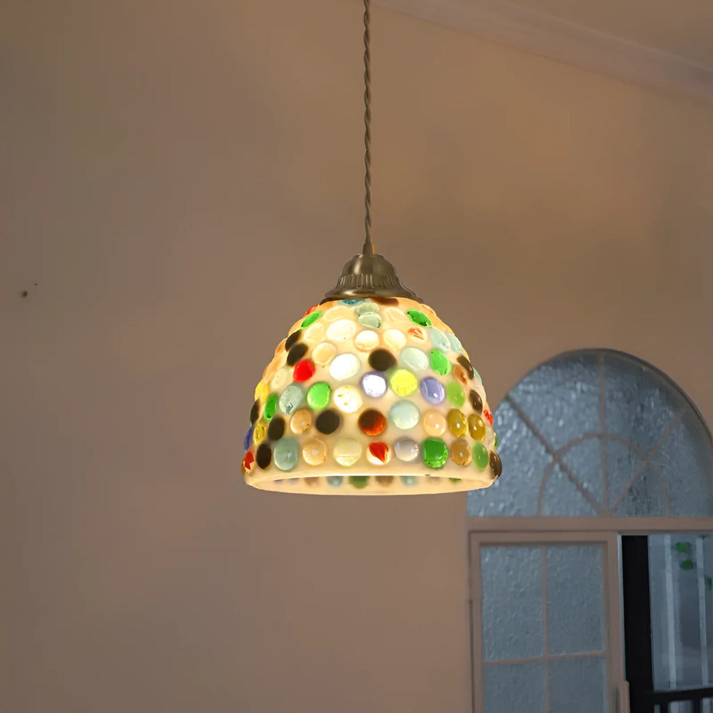 Pendant Lamp | Handmade Shell Shade & Brass Body | Adjustable Height