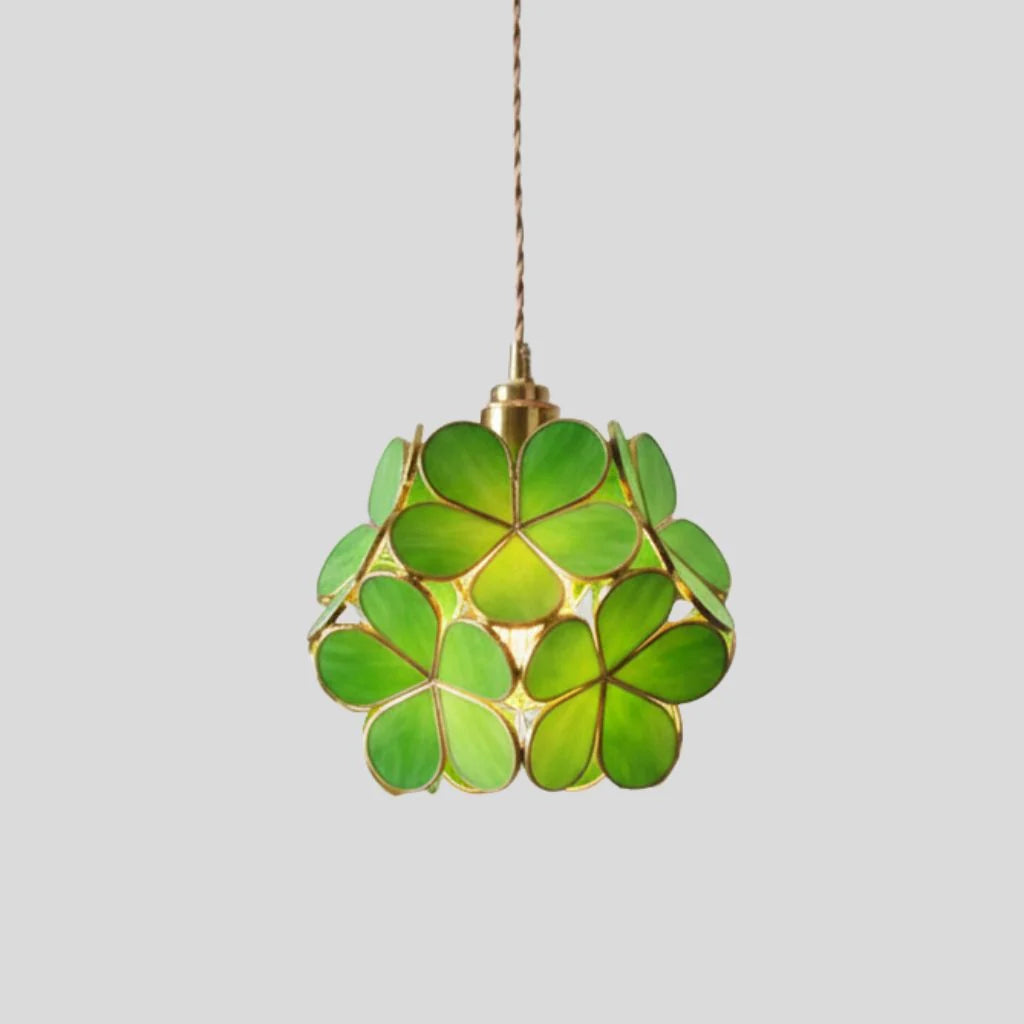 Pendant Lamp | Handmade Tiffany Glass & Metal Fixture | Adjustable 100 cm Chain