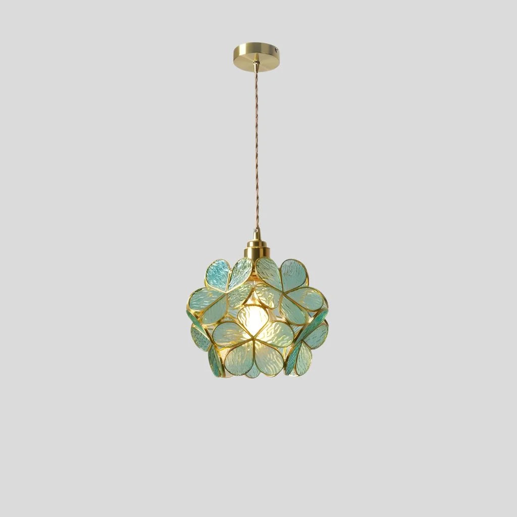 Pendant Lamp | Handmade Tiffany Glass & Metal Fixture | Adjustable 100 cm Chain