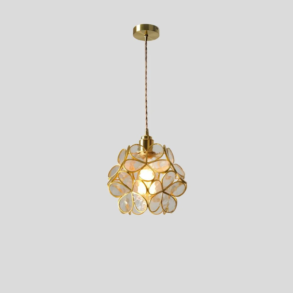Pendant Lamp | Handmade Tiffany Glass & Metal Fixture | Adjustable 100 cm Chain