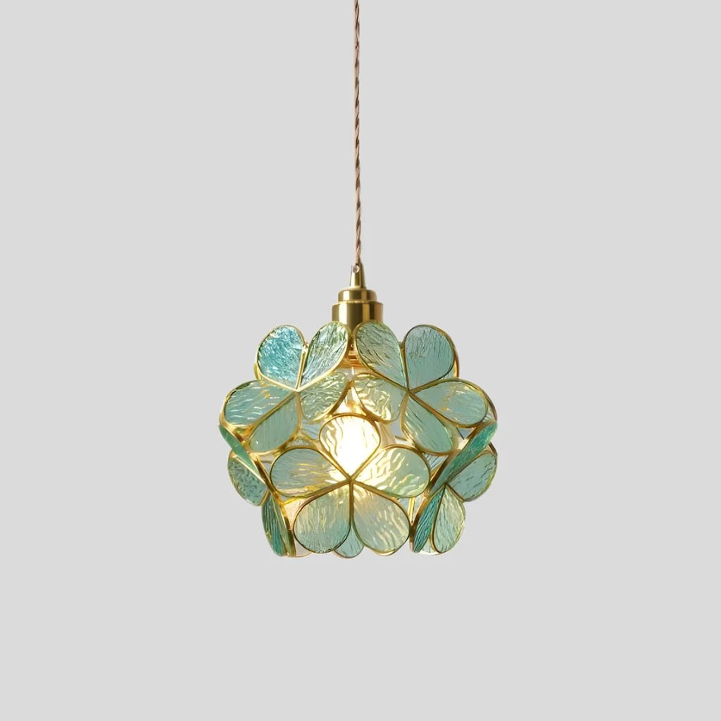 Pendant Lamp | Handmade Tiffany Glass & Metal Fixture | Adjustable 100 cm Chain