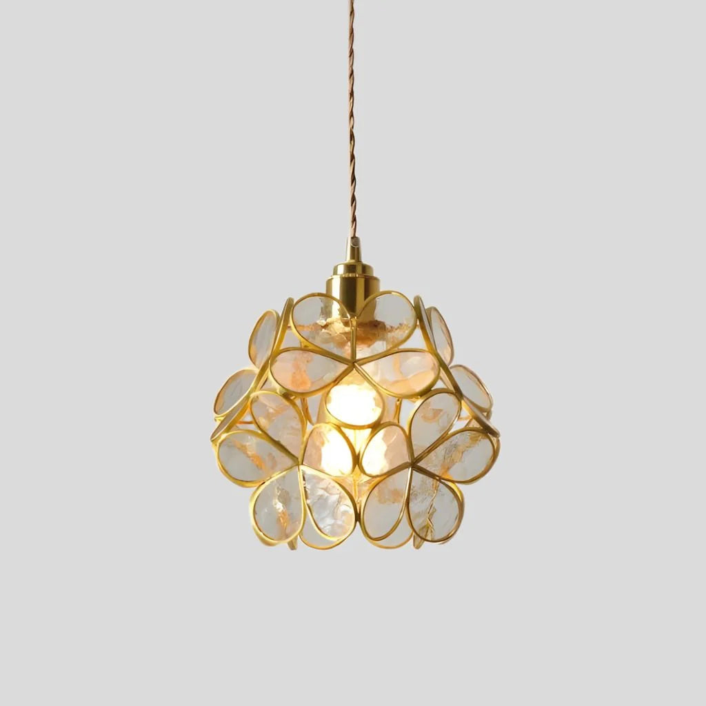 Pendant Lamp | Handmade Tiffany Glass & Metal Fixture | Adjustable 100 cm Chain