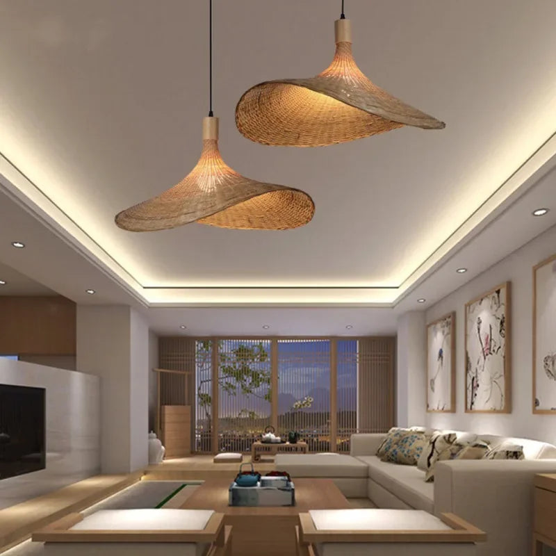Pendant Lamp | Handwoven Bamboo Basket | Multiple Sizes