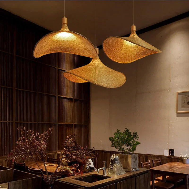 Pendant Lamp | Handwoven Bamboo Basket | Multiple Sizes