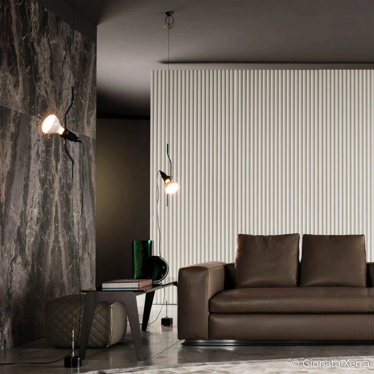 Pendant Lamp | Height-Adjustable Cable Slide & Dimmable | Nickel-Plated Tube Shade