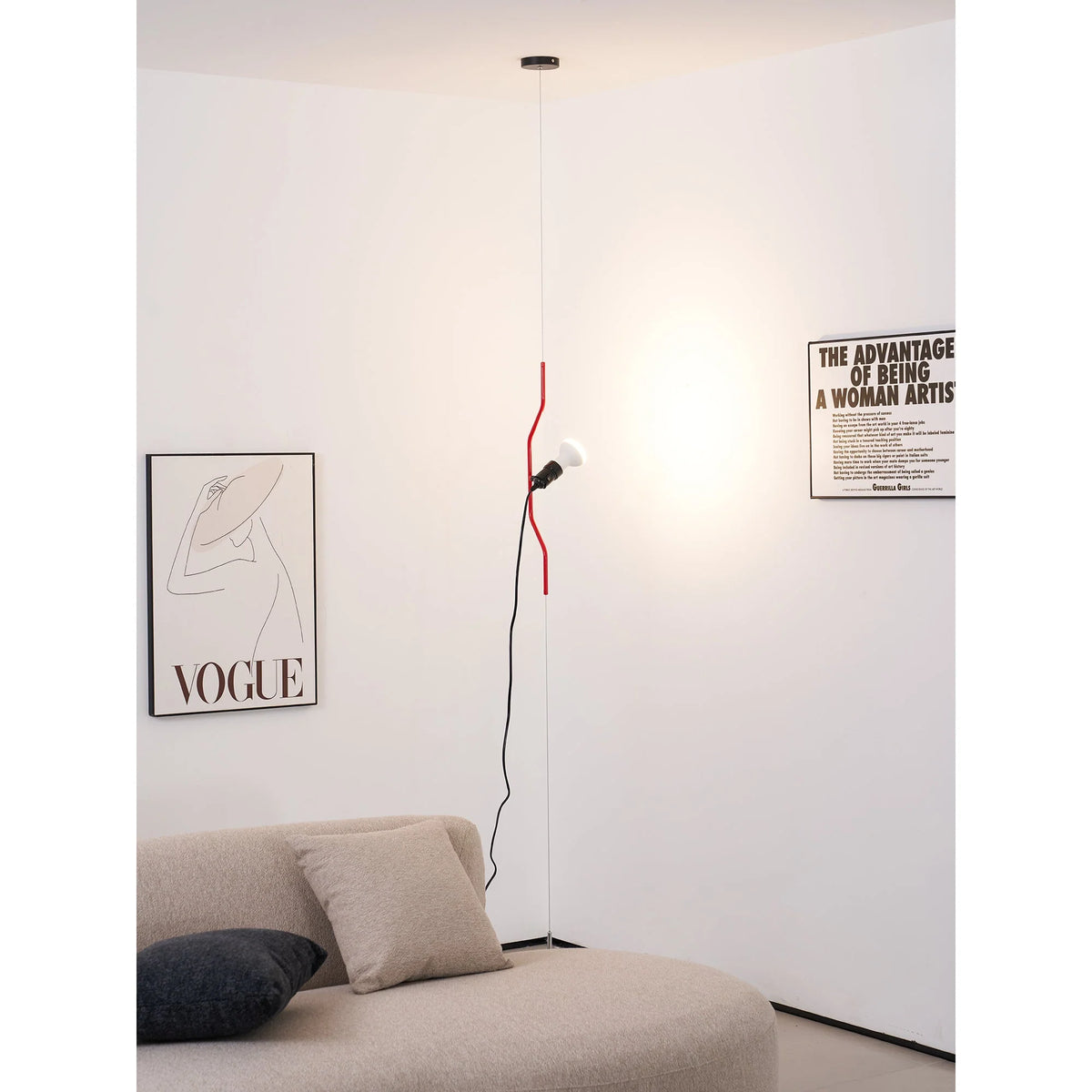 Pendant Lamp | Height-Adjustable Cable Slide & Dimmable | Nickel-Plated Tube Shade