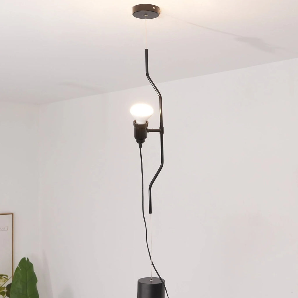 Pendant Lamp | Height-Adjustable Cable Slide & Dimmable | Nickel-Plated Tube Shade