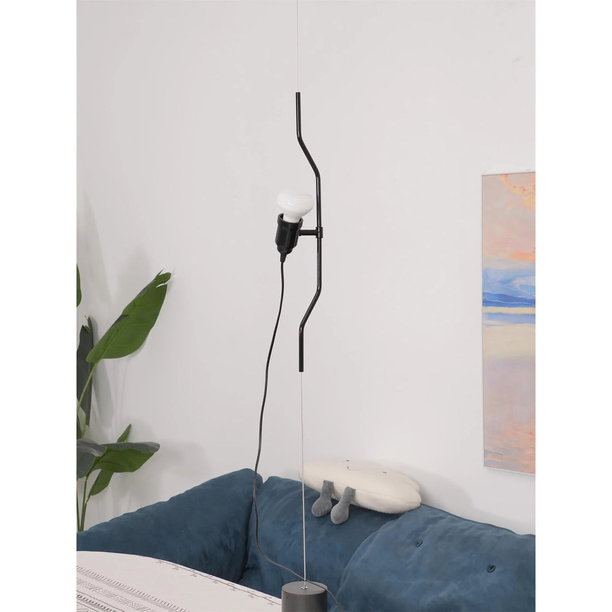 Pendant Lamp | Height-Adjustable Cable Slide & Dimmable | Nickel-Plated Tube Shade