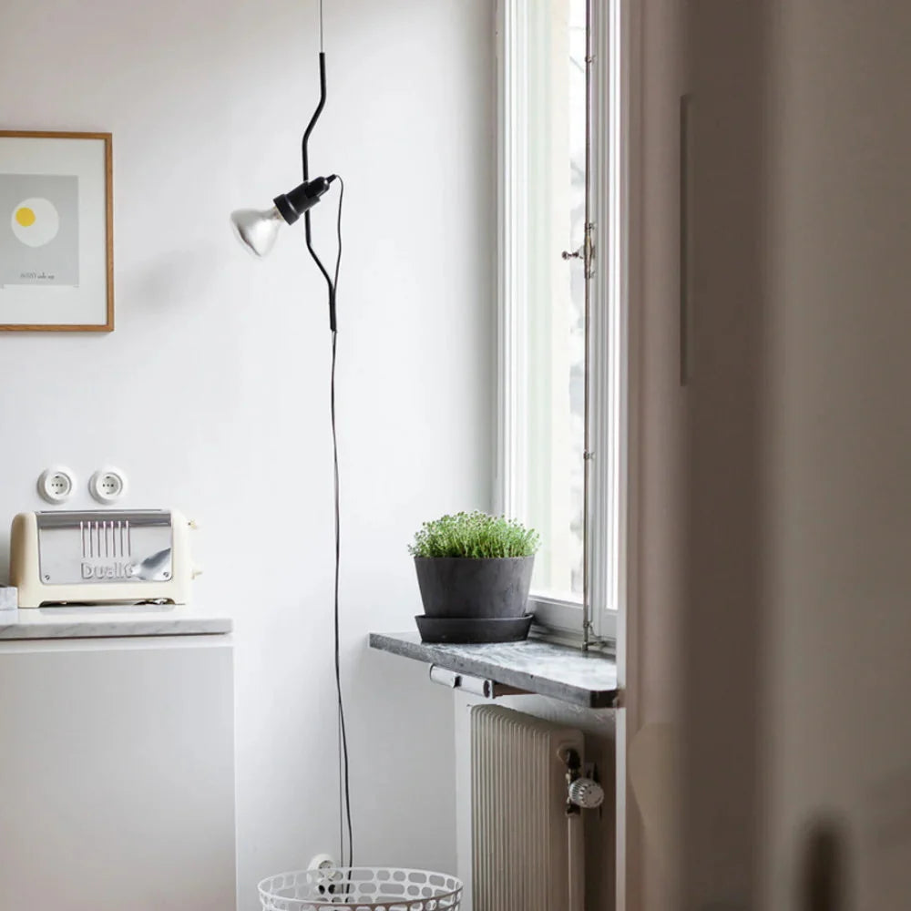 Pendant Lamp | Height-Adjustable Cable Slide & Dimmable | Nickel-Plated Tube Shade