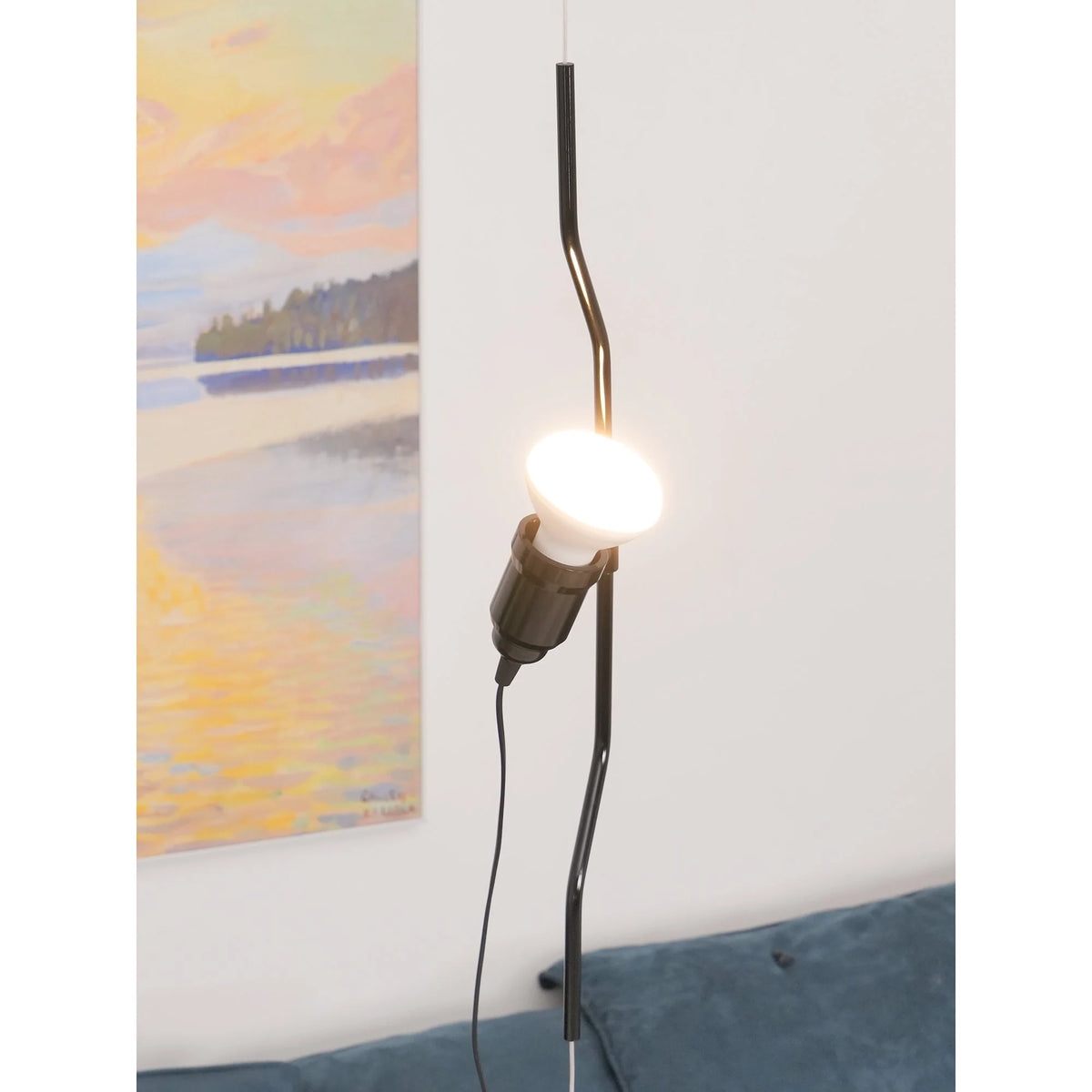 Pendant Lamp | Height-Adjustable Cable Slide & Dimmable | Nickel-Plated Tube Shade