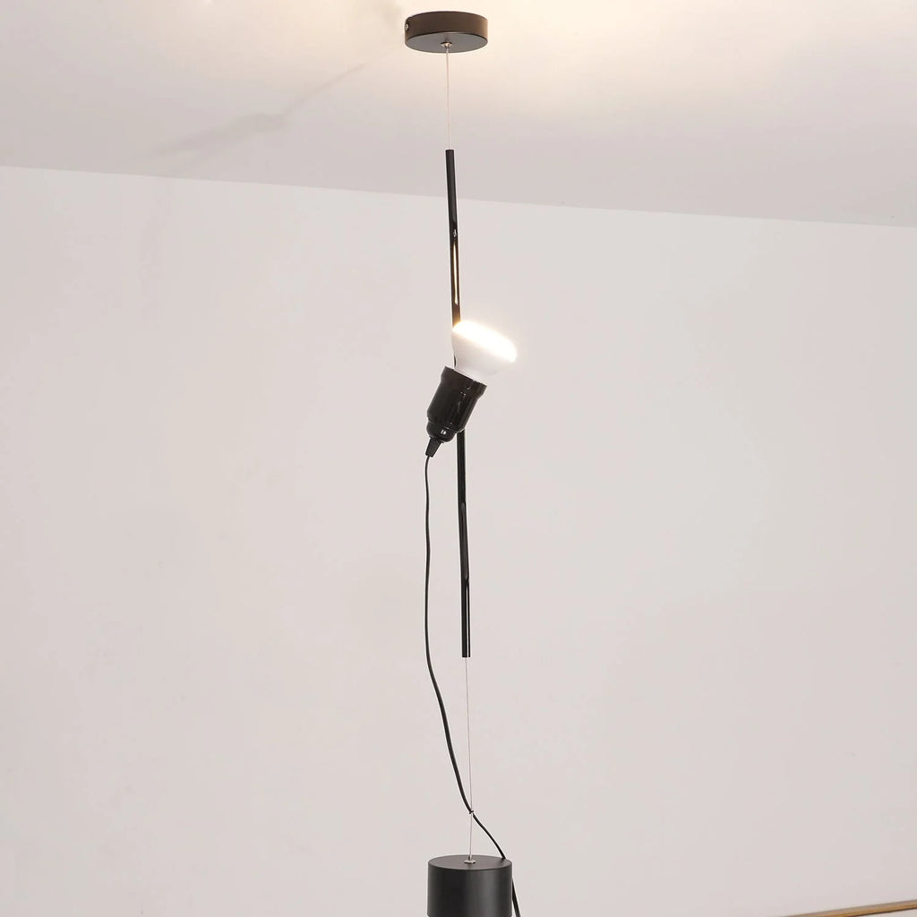 Pendant Lamp | Height-Adjustable Cable Slide & Dimmable | Nickel-Plated Tube Shade