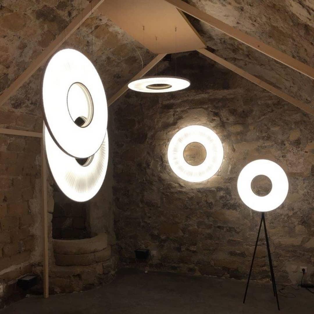 Pendant Lamp | Integrated LED & Fabric Shade | Damp-Rated