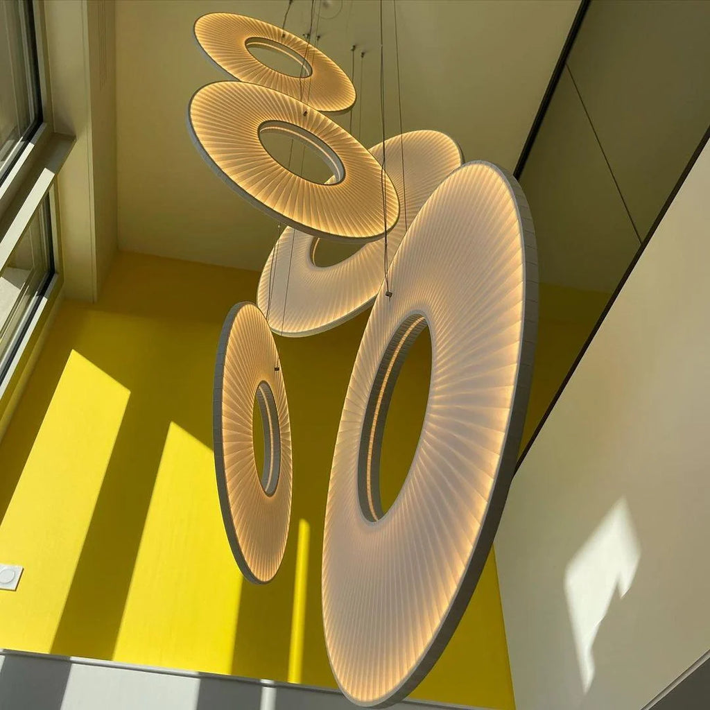 Pendant Lamp | Integrated LED & Fabric Shade | Damp-Rated