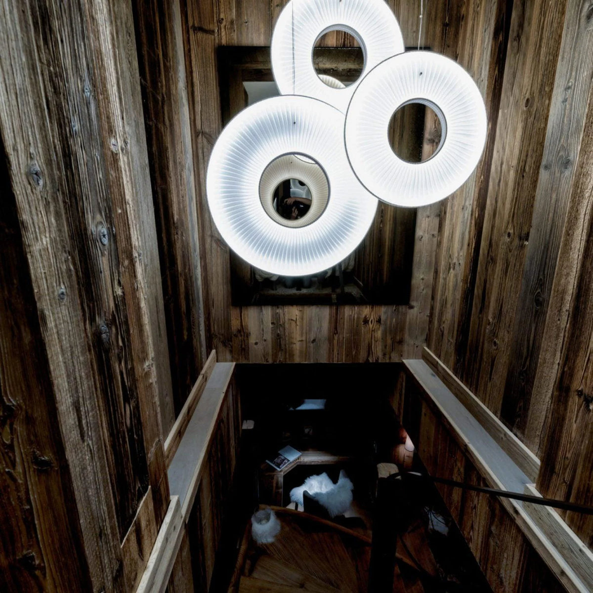 Pendant Lamp | Integrated LED & Fabric Shade | Damp-Rated