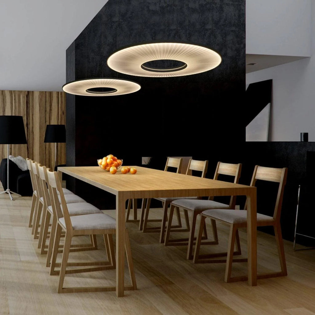 Pendant Lamp | Integrated LED & Fabric Shade | Damp-Rated