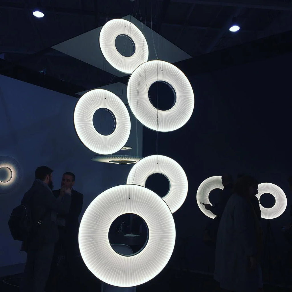 Pendant Lamp | Integrated LED & Fabric Shade | Damp-Rated
