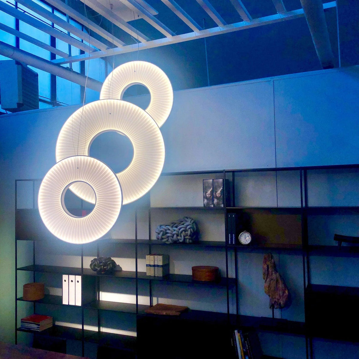 Pendant Lamp | Integrated LED & Fabric Shade | Damp-Rated