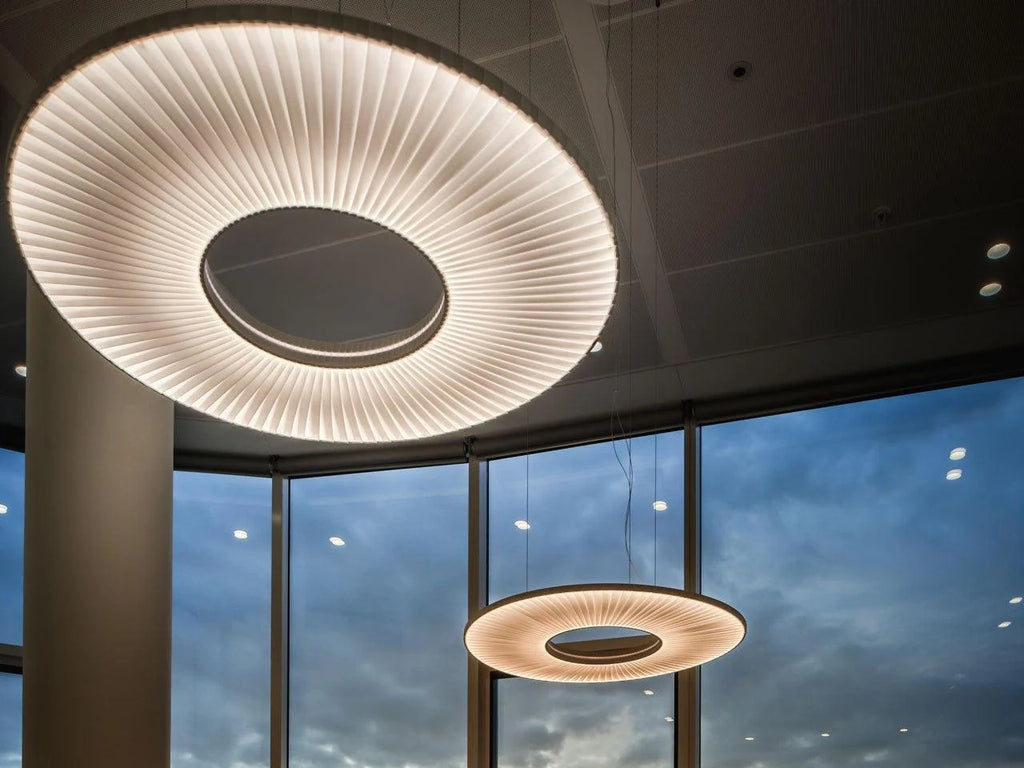 Pendant Lamp | Integrated LED & Fabric Shade | Damp-Rated