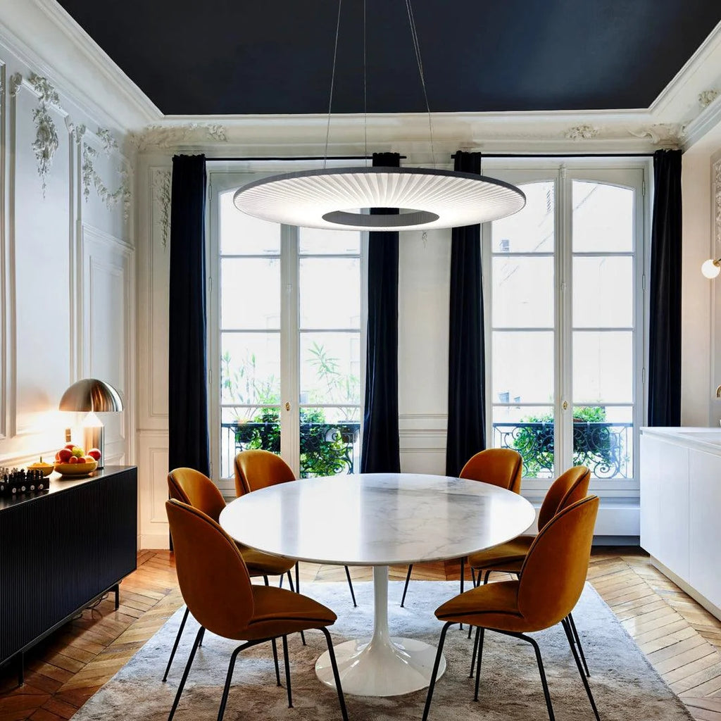 Pendant Lamp | Integrated LED & Fabric Shade | Damp-Rated