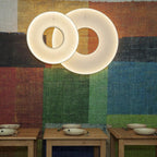 Pendant Lamp | Integrated LED & Fabric Shade | Damp-Rated