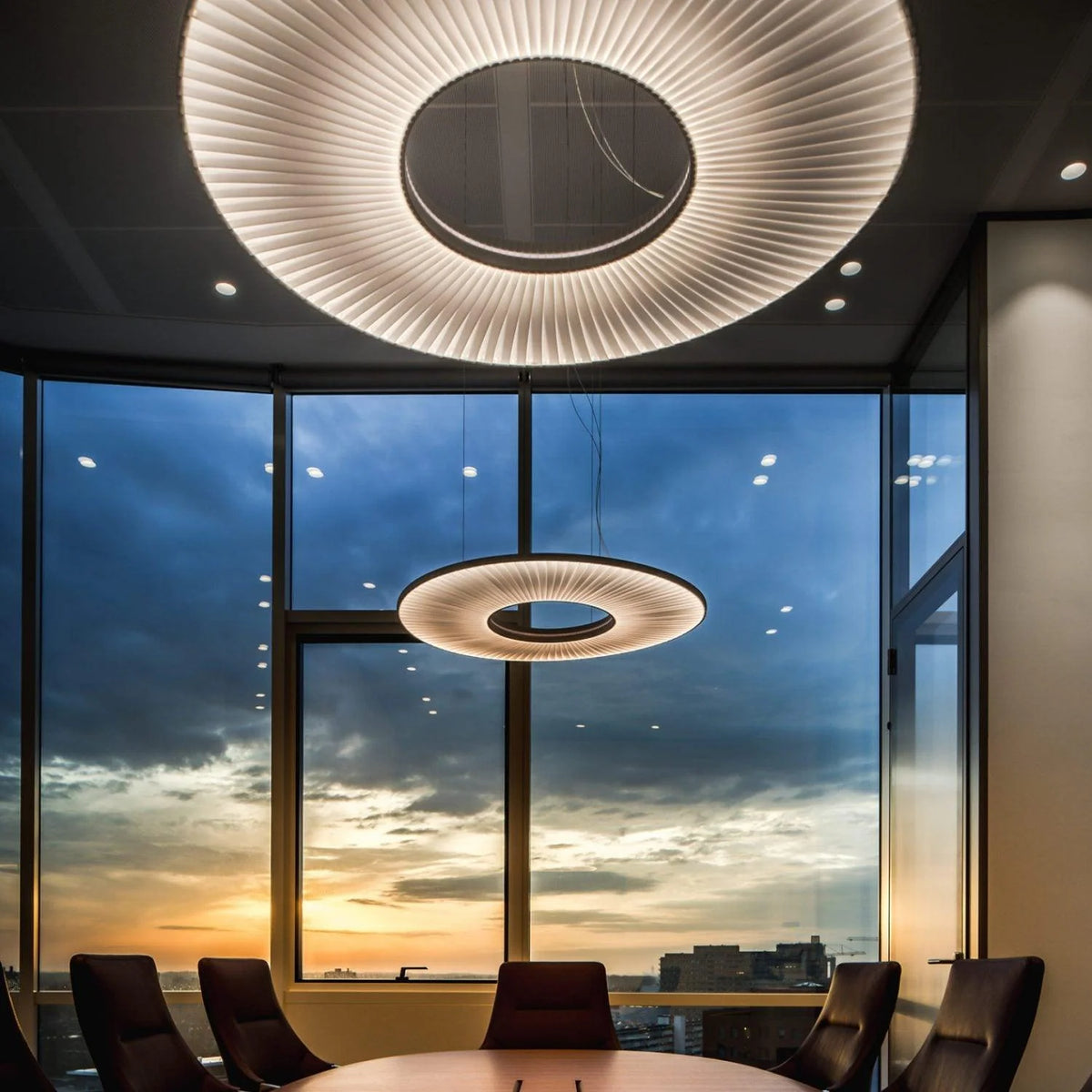 Pendant Lamp | Integrated LED & Fabric Shade | Damp-Rated