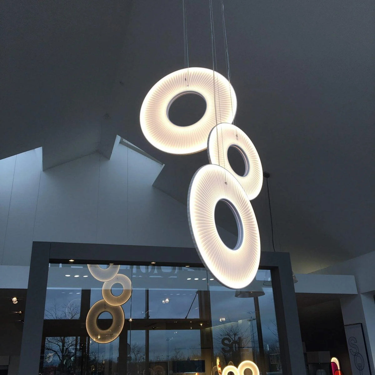 Pendant Lamp | Integrated LED & Fabric Shade | Damp-Rated