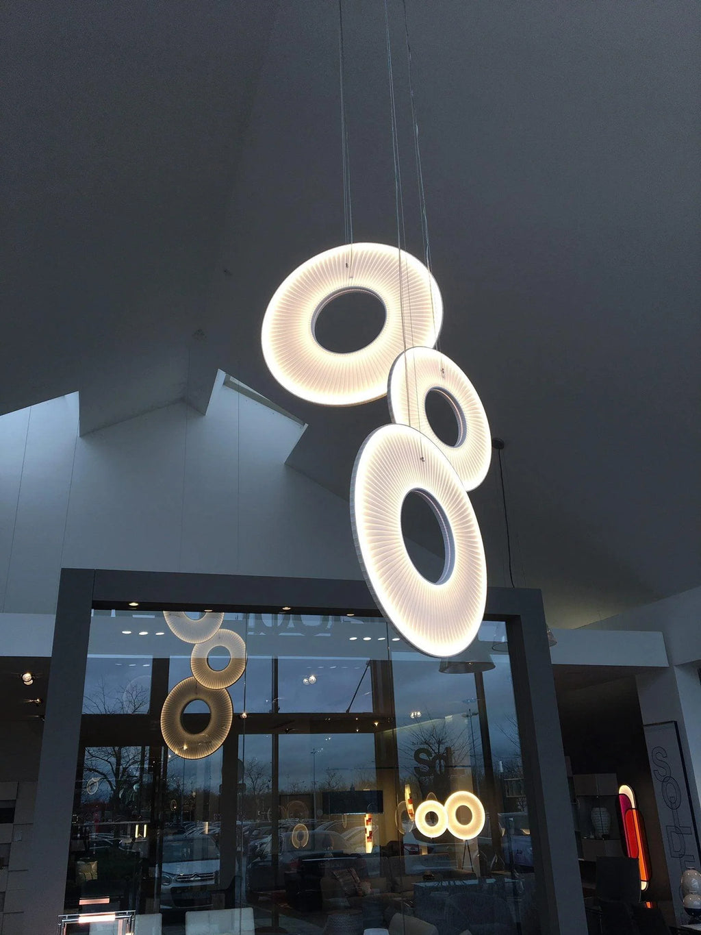 Pendant Lamp | Integrated LED & Fabric Shade | Damp-Rated