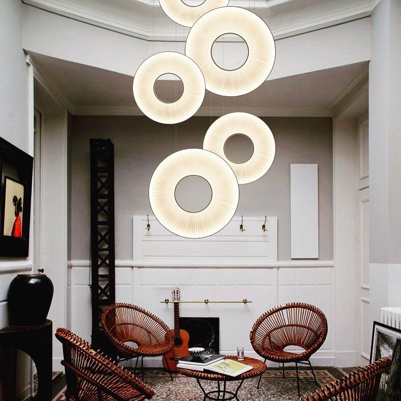 Pendant Lamp | Integrated LED & Fabric Shade | Damp-Rated