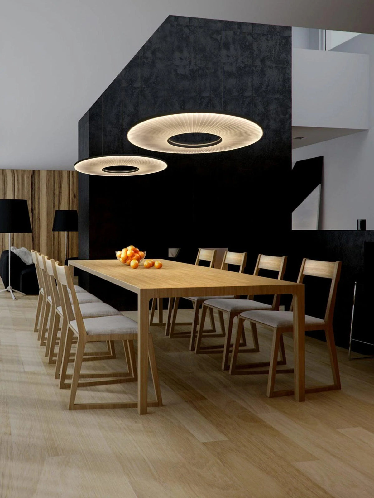 Pendant Lamp | Integrated LED & Fabric Shade | Damp-Rated