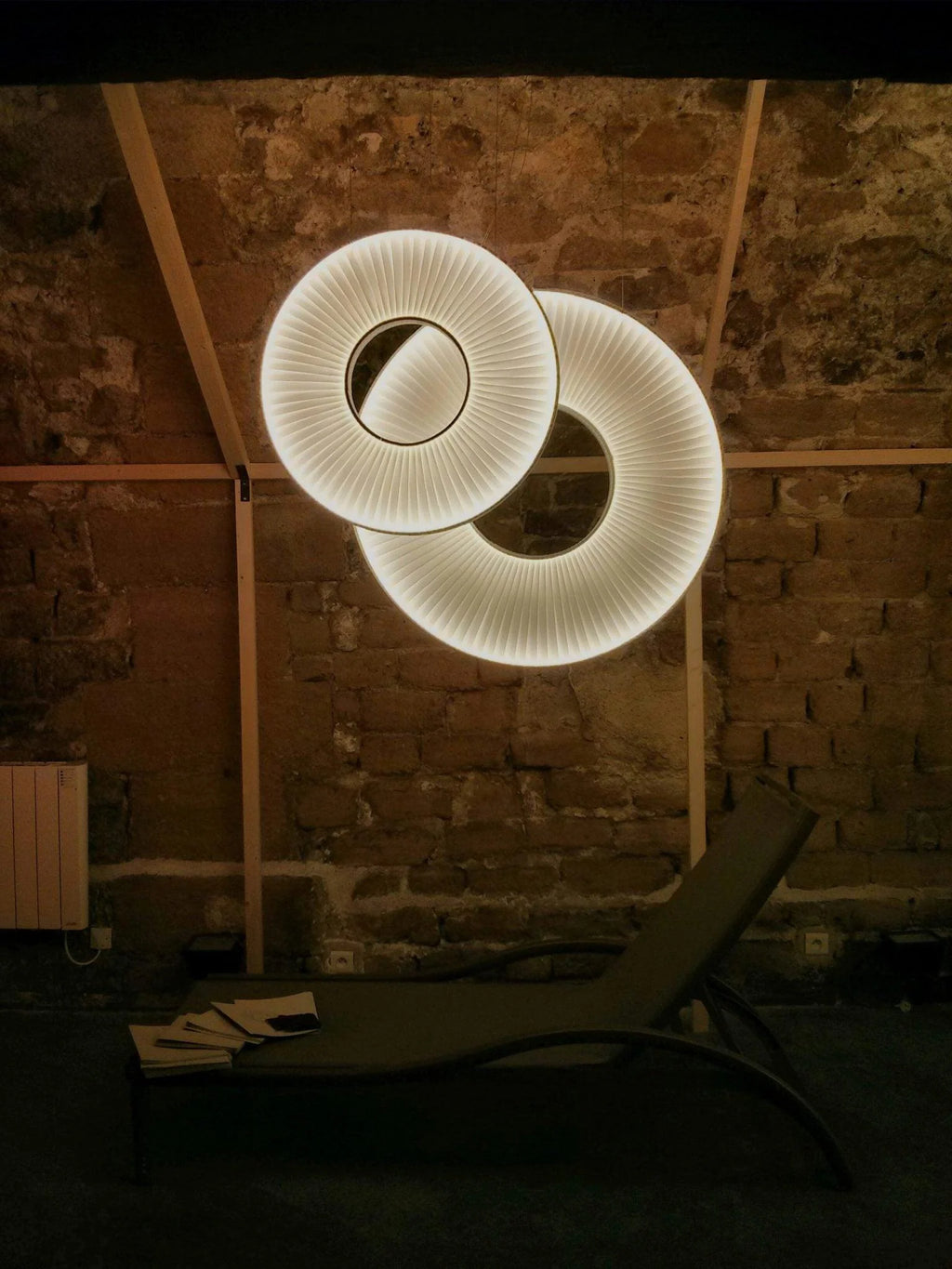 Pendant Lamp | Integrated LED & Fabric Shade | Damp-Rated