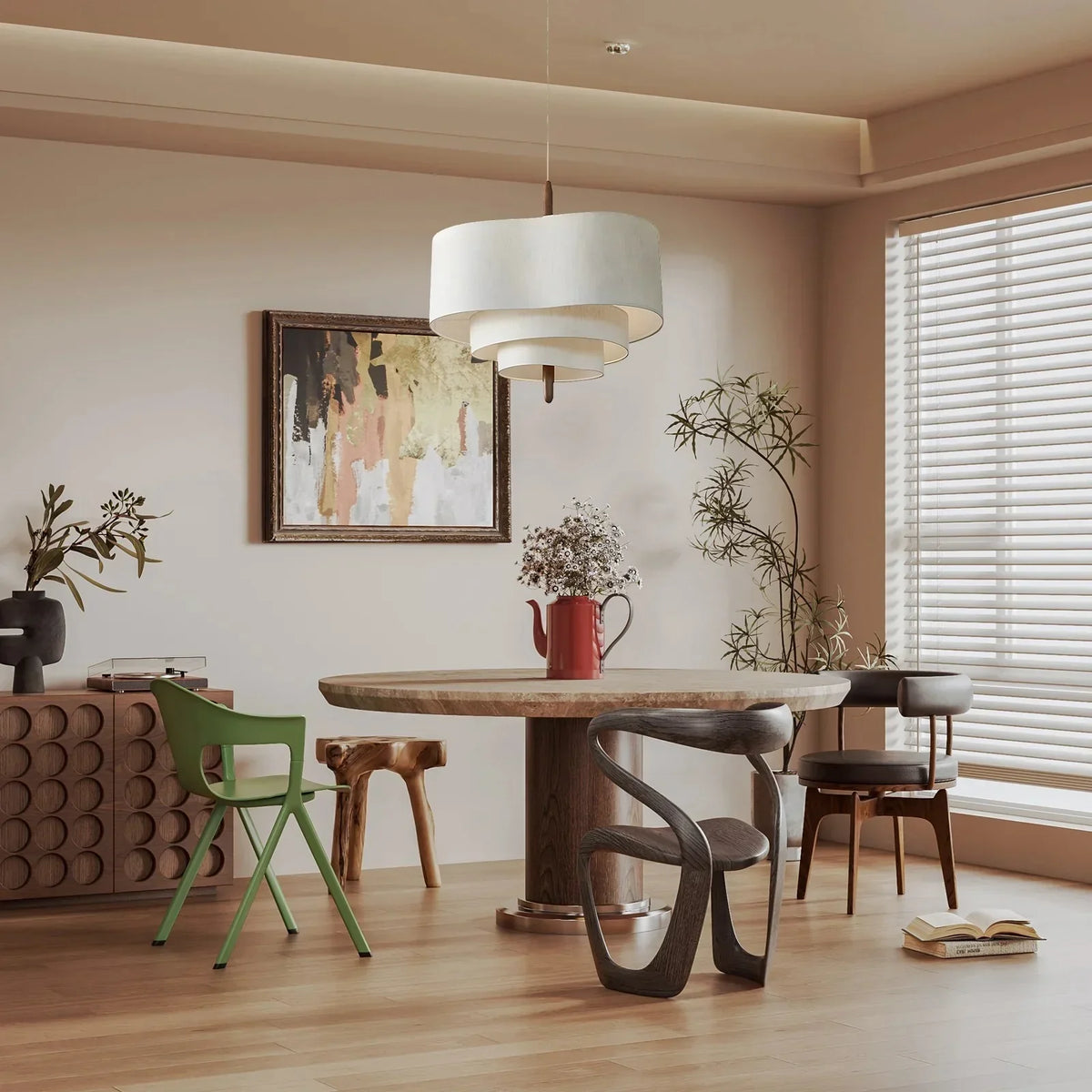 Pendant Lamp | Japandi Fabric Shade & Soft Ambient Light